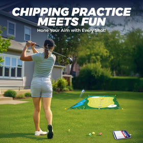 TOY Life Chipping Golf Practice Mat: sticky balls for precise chip targets.