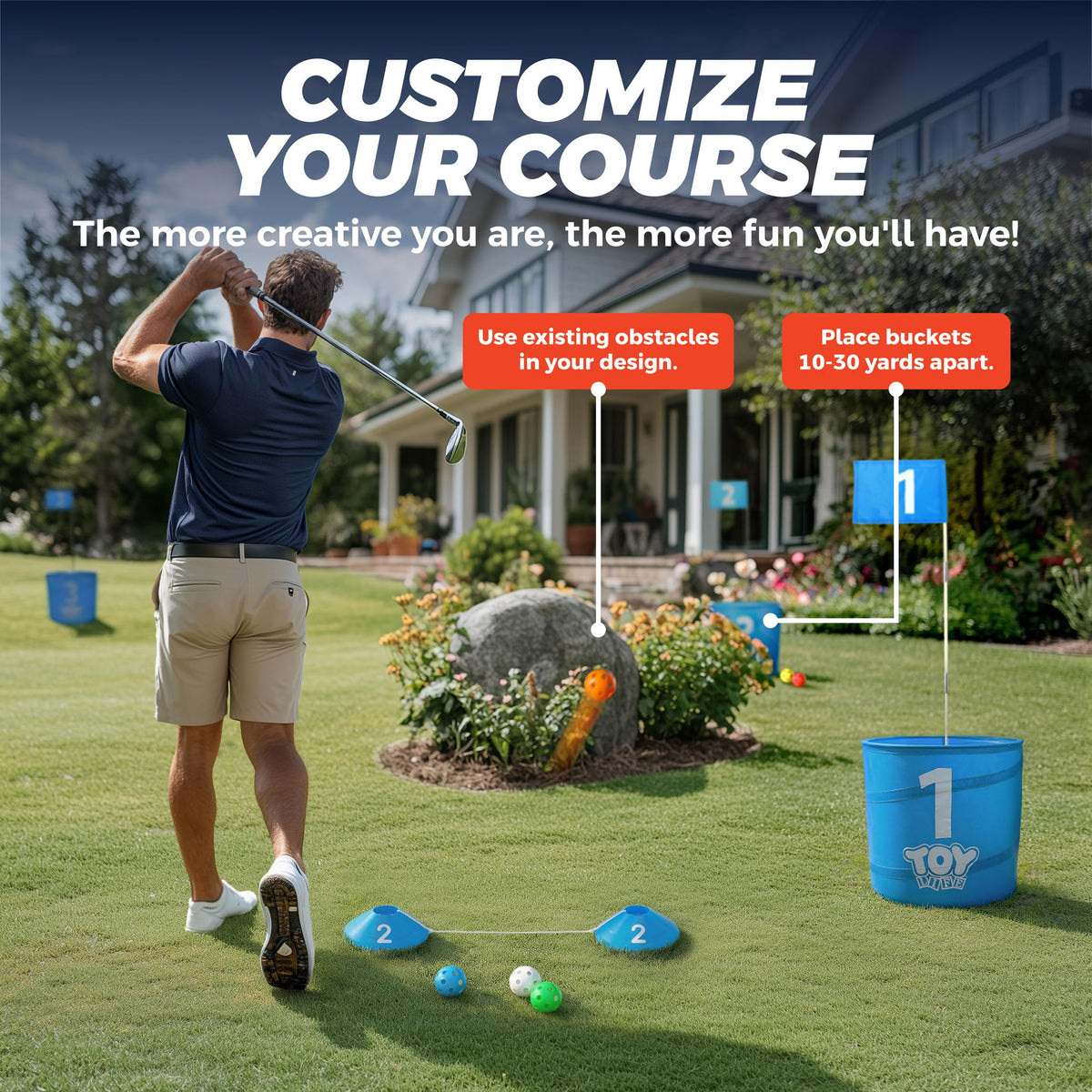 TOY Life Golf Bucket Set enjoyed on the beach for family fun.
