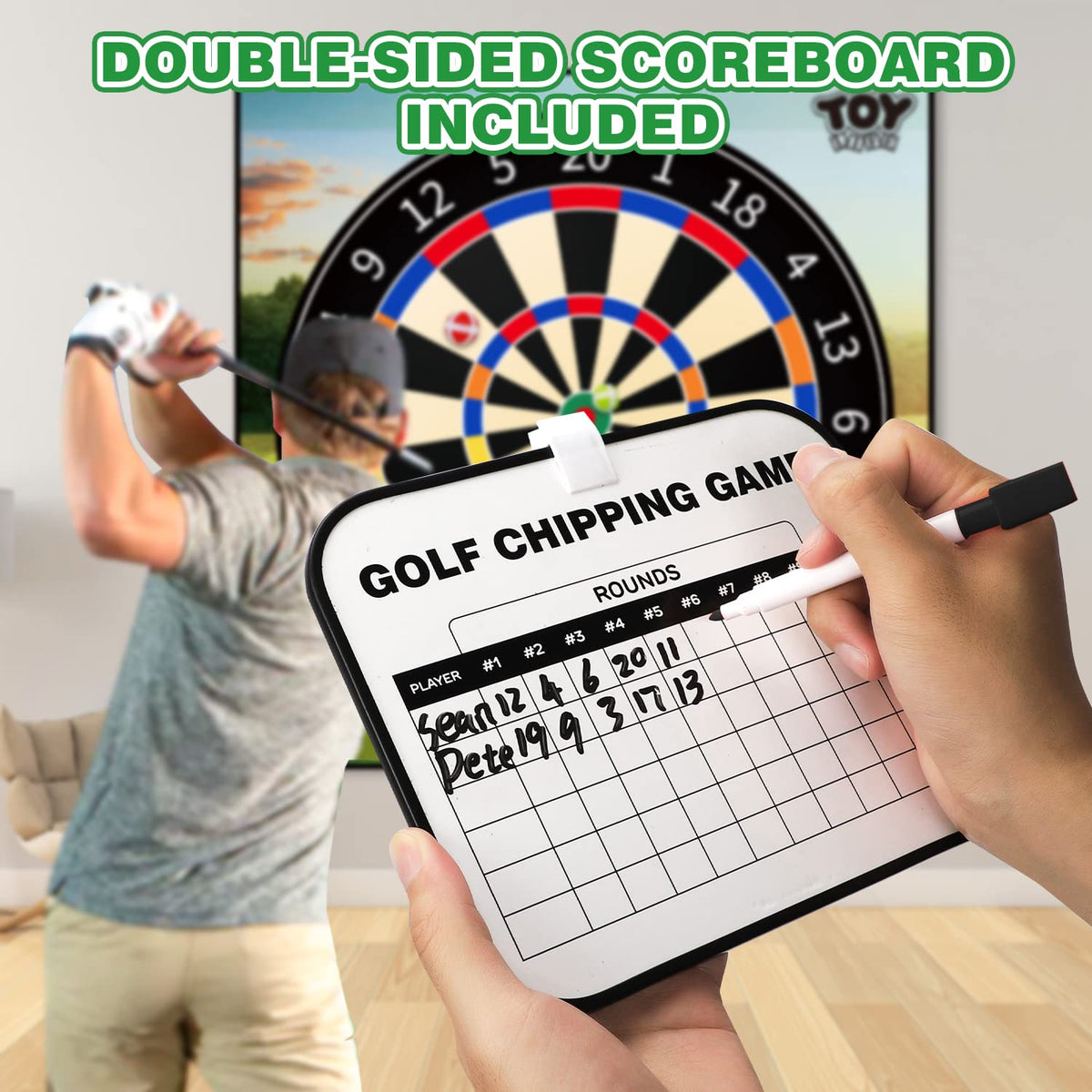 TOY Life Golf Chipping Game Set ground stakes secure setup on windy days.