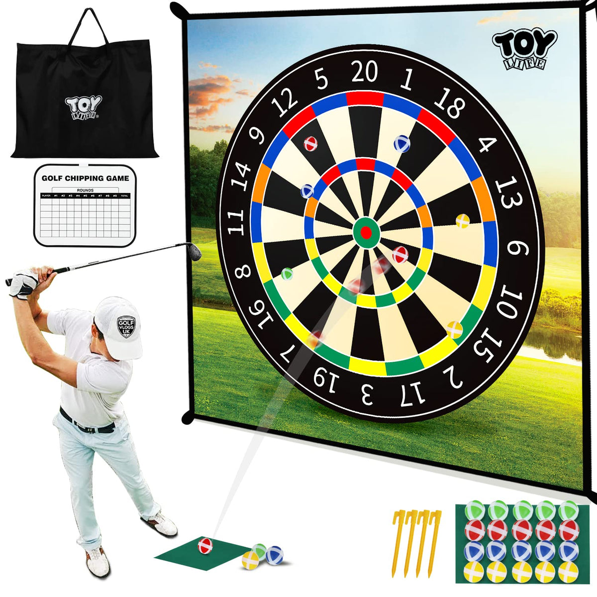 TOY Life Golf Chipping Game Set indoor-outdoor play fits many spaces.