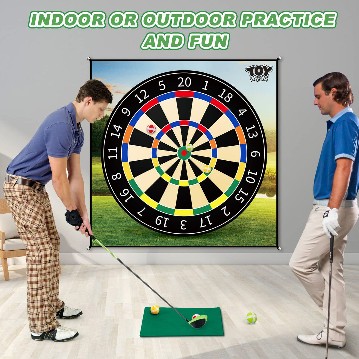 TOY Life Golf Chipping Game Set ropes help anchor layouts.