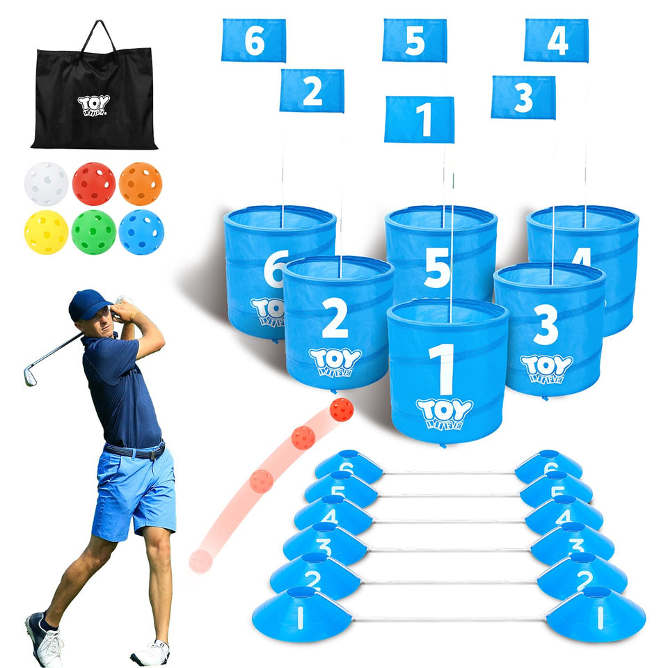 TOY Life Golf Game Set backyard holes for family-friendly competition.