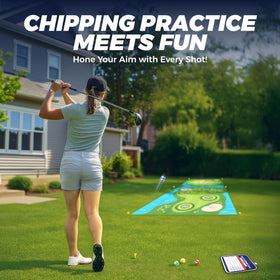 TOY Life golf hitting mat cushions shots and protects surfaces.