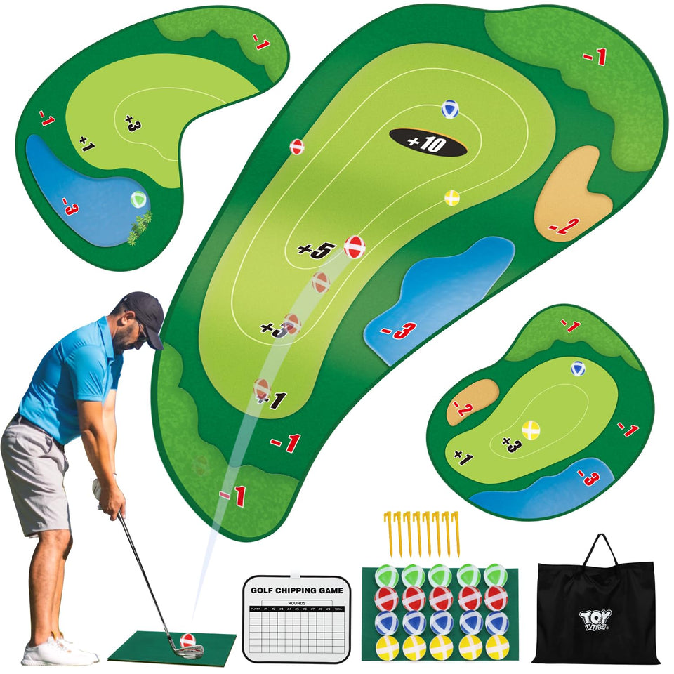 TOY Life golf sticky battle mat set enables versatile practice indoors or outdoors.