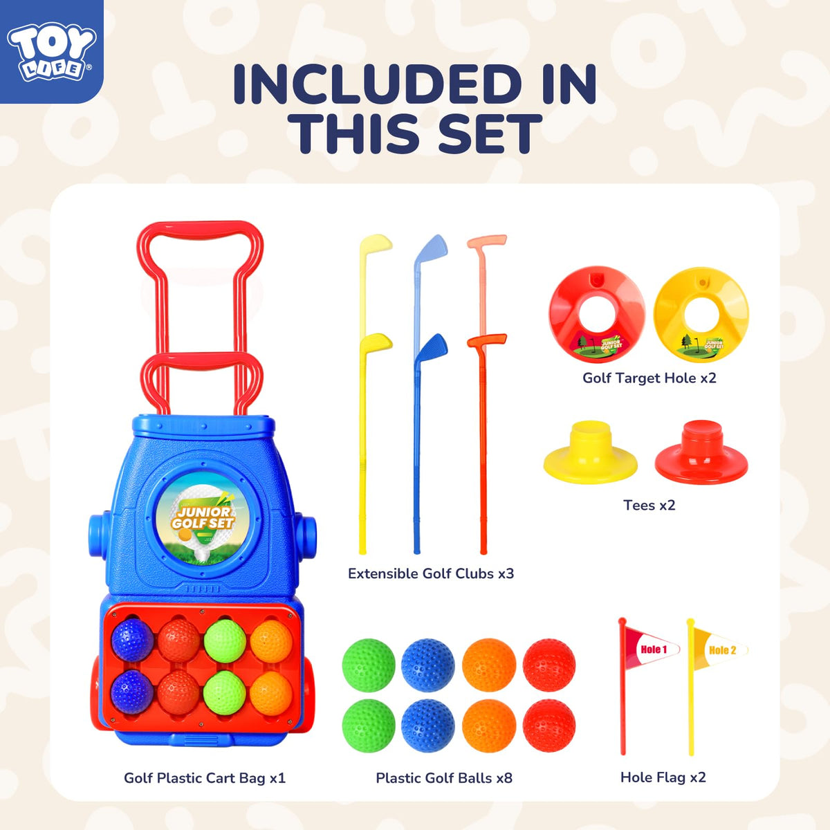 TOY Life mini golf clubs for small hands and confident swings.