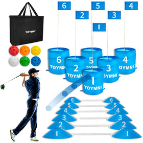 TOYMNI golf game set foldable carry bag for quick outdoor setup