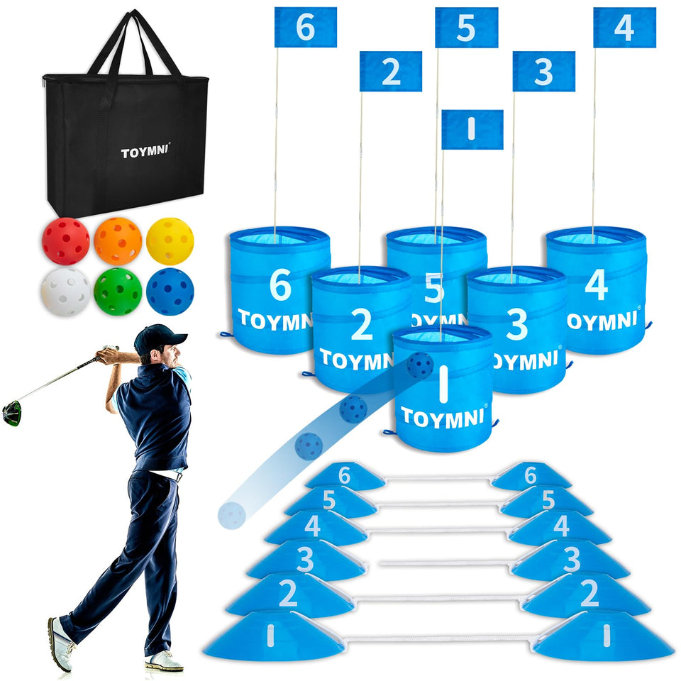TOYMNI golf game set foldable carry bag for quick outdoor setup