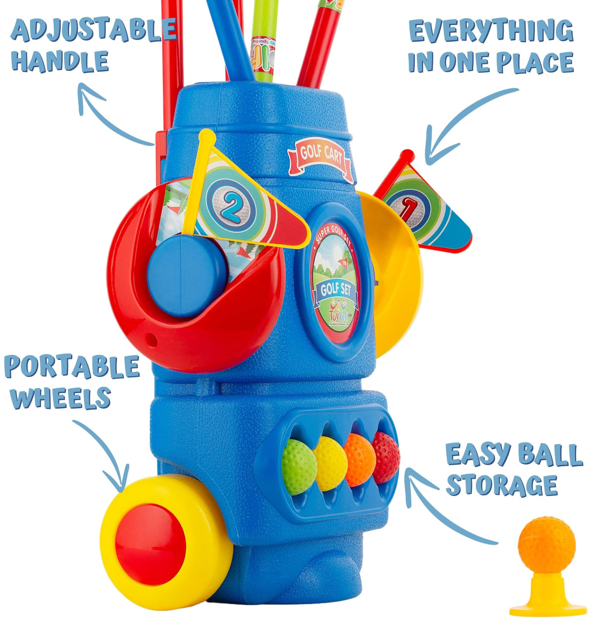 ToyVelt Toddler Golf Set Blue — mini putting mat for cozy home setups.