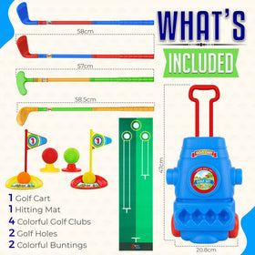 ToyVelt Toddler Golf Set Blue — six soft balls for safe, gentle play.