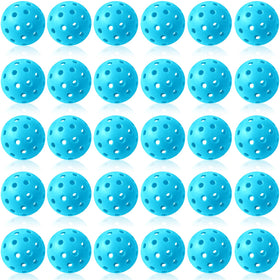 Tradder blue 40-hole golf balls ready for outdoor practice, high visibility.