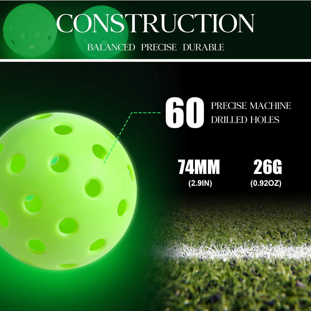 Tradder luminous baseballs close-up highlighting 40-hole design and balance