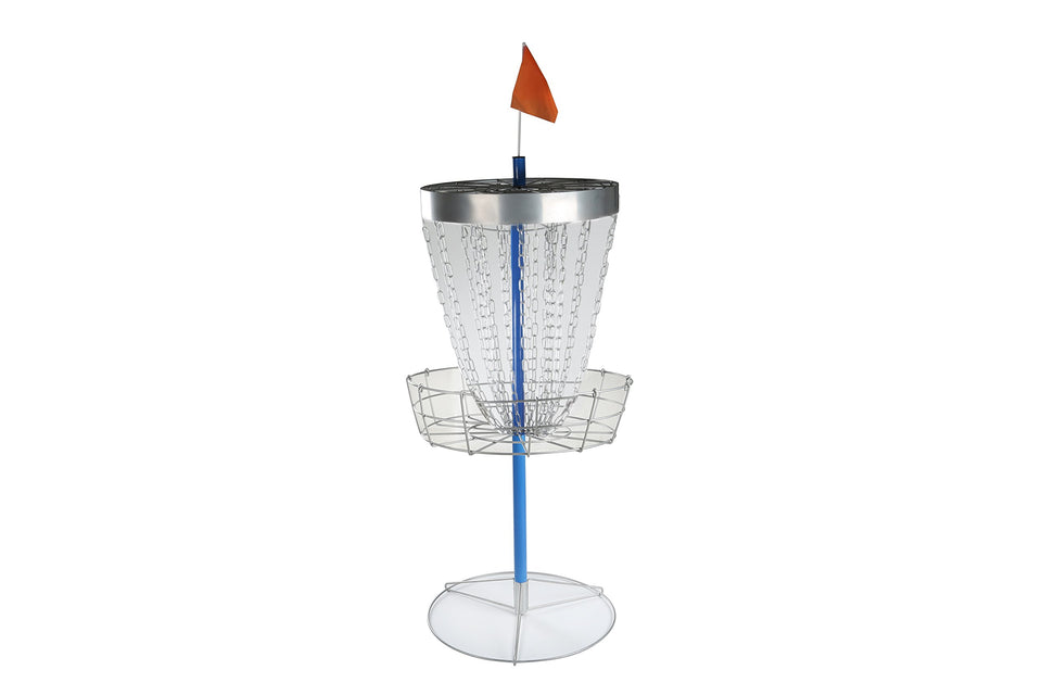 Trademark Innovations disc golf goal, 4ft tall, ideal for backyard practice and outdoor events.