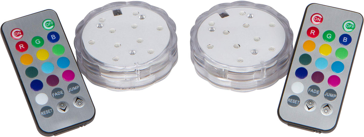 Remote control for Trademark Innovations LED lights enables color changes up to 50 feet.