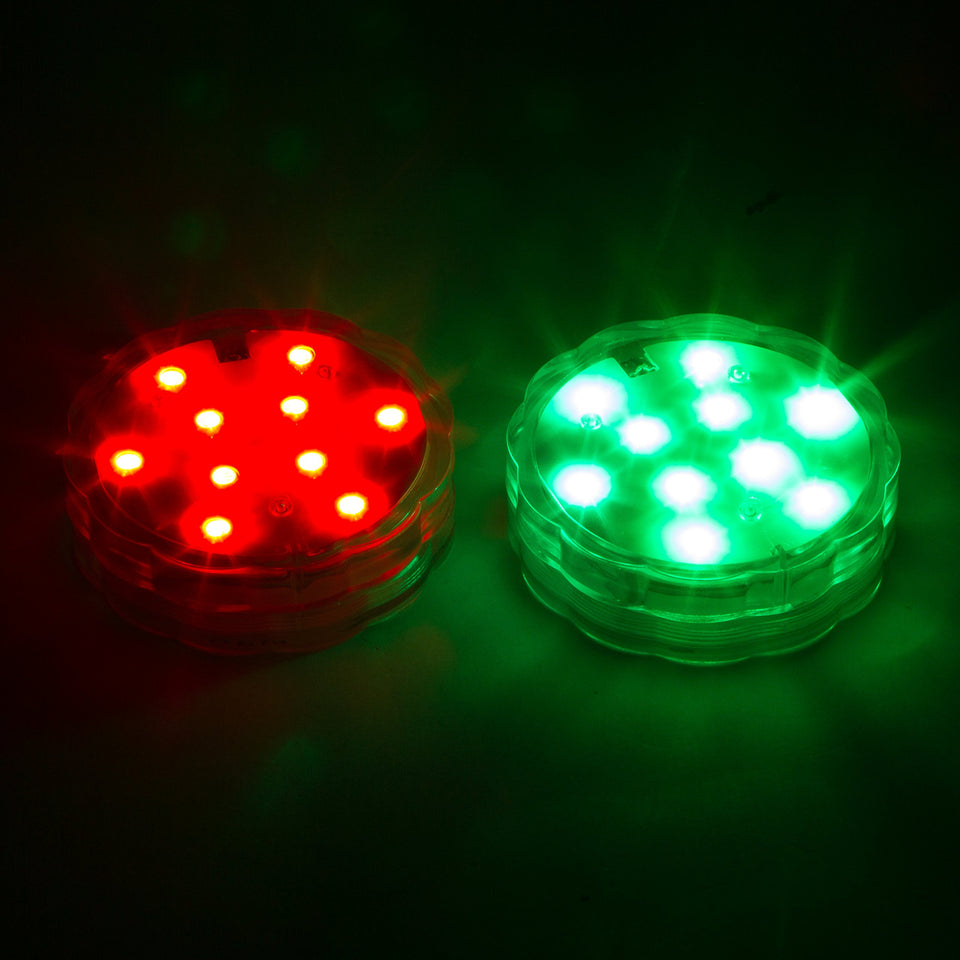 Trademark Innovations LED lights mounted on a disc golf basket for night visibility.