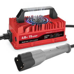 TRAMROOT 15 Amp charger for 48V Yamaha G29 drives fast, reliable charging.