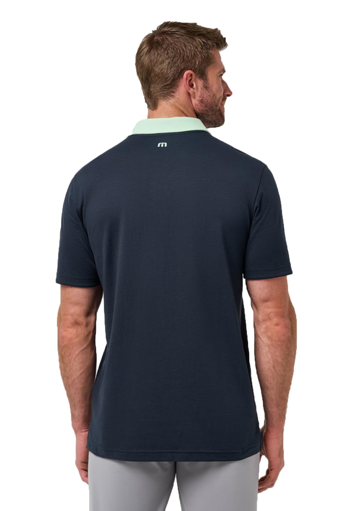 TravisMathew Fairway to Heaven on model, comfortable easy-wear fit.