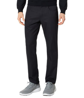 TravisMathew Open to Close Black 30 front view shows versatile performance fabric