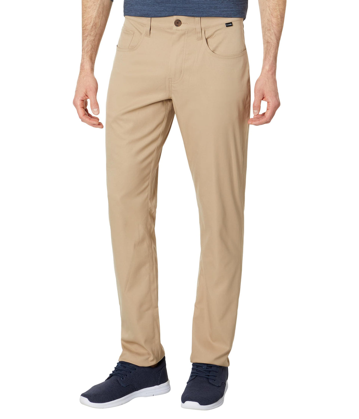 TravisMathew Open to Close Khaki 40 front view, versatile everyday pant for casual to smart-casual