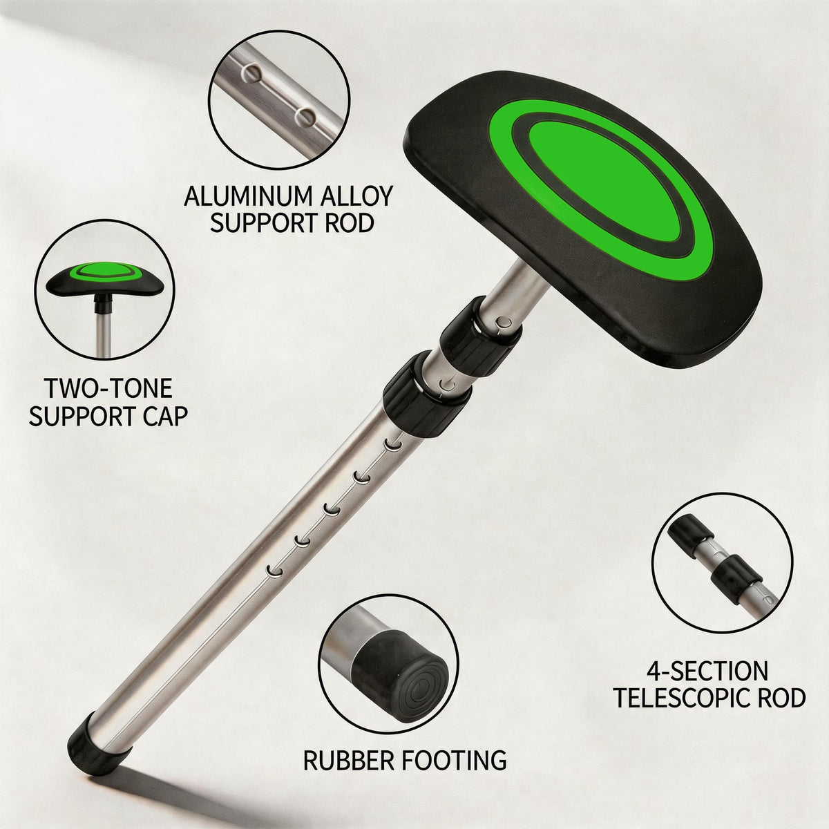 Treasdamic aluminum alloy poles deliver sturdy, lightweight support.