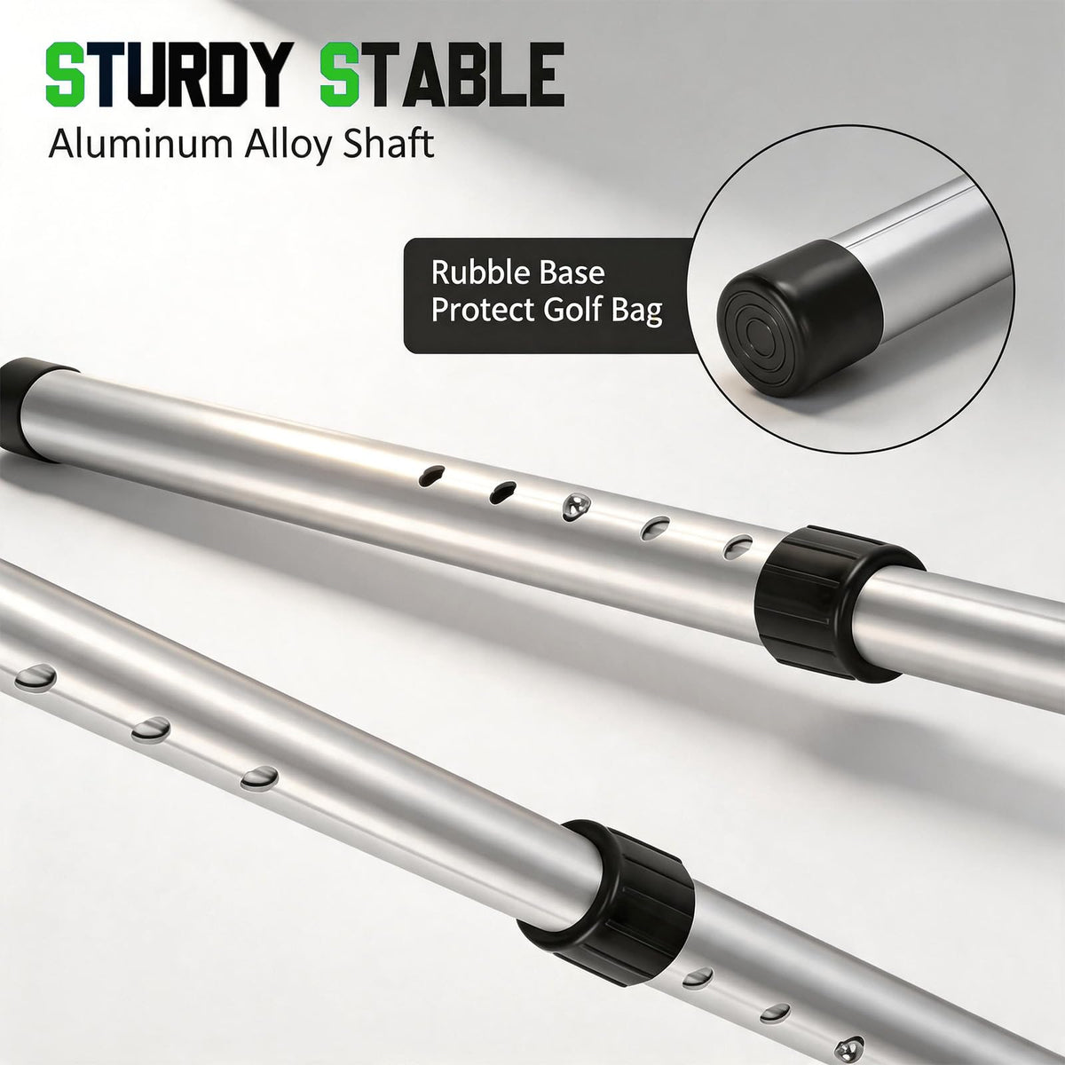 Treasdamic wide 5.3-inch rubber base stabilizes bags.