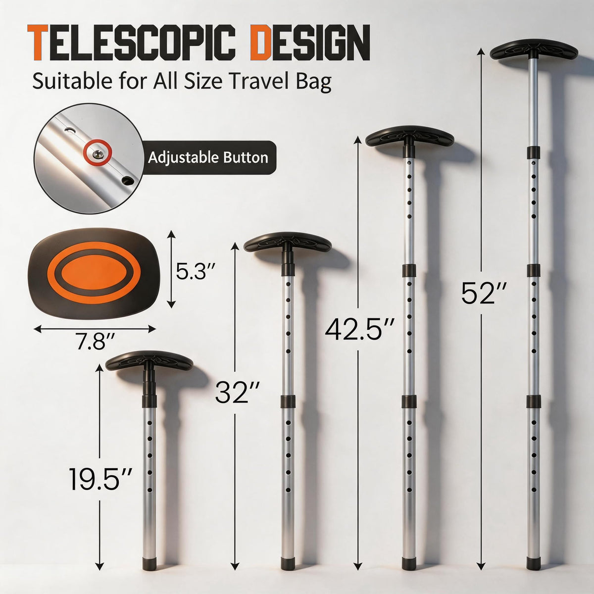 Treasdamic protective pole assembly for golf travel bag shielding clubs from impact