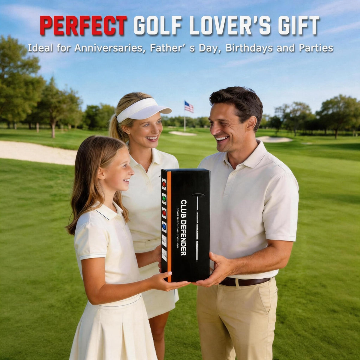 Treasdamic red travel pole adds visibility and style while guarding clubs