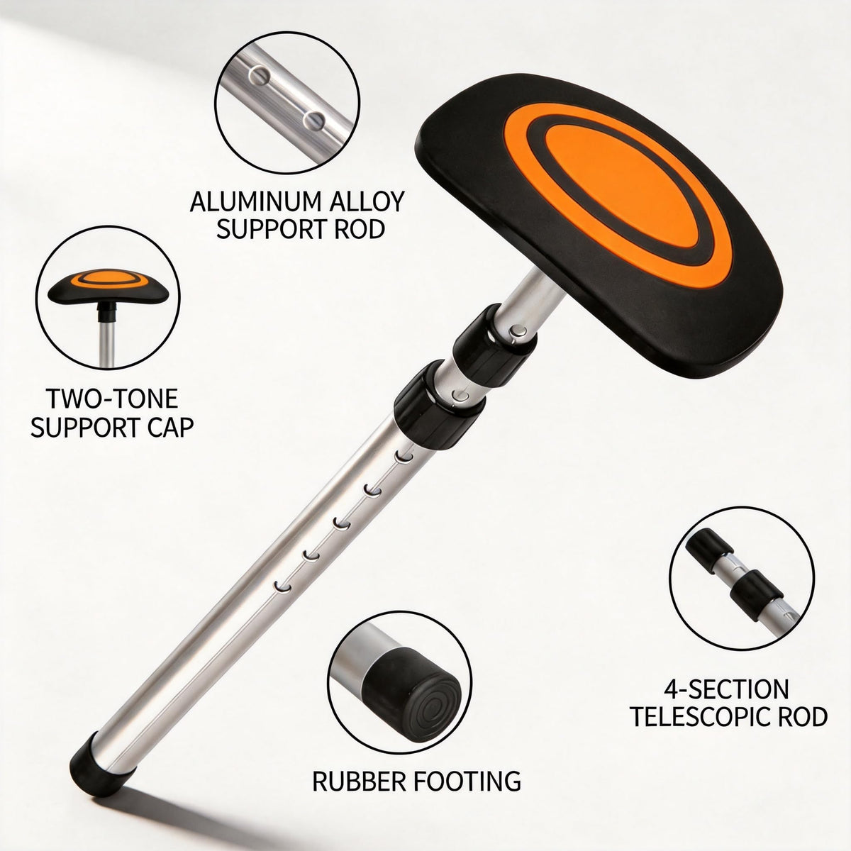 Treasdamic widened base with 5.3 inch rubber cushion for stability