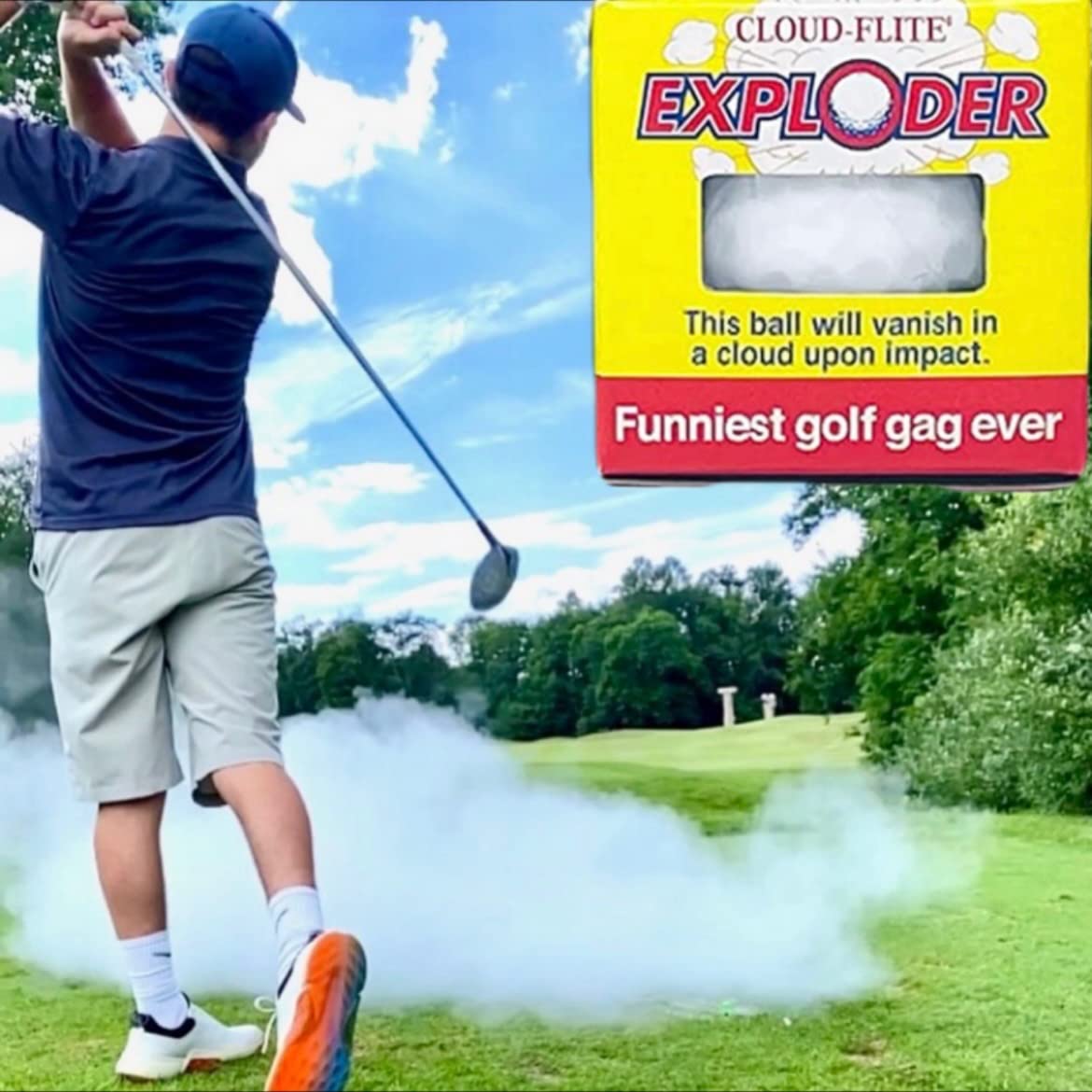 Trick Golfball Phantom-watery-mist on impact adds playful mystery