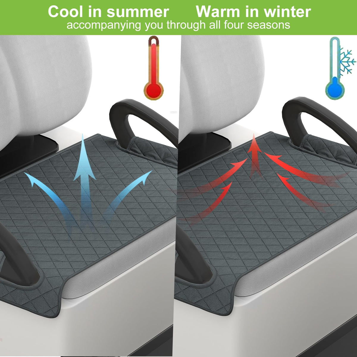 Triforde golf cart seat cover grey adds tidy look and protection