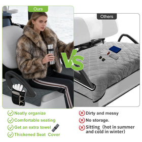 Triforde universal fit grey seat cover adapts to EZGO Yamaha Club Car