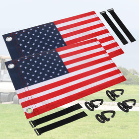 18x12 American flag for golf cart with clear visibility