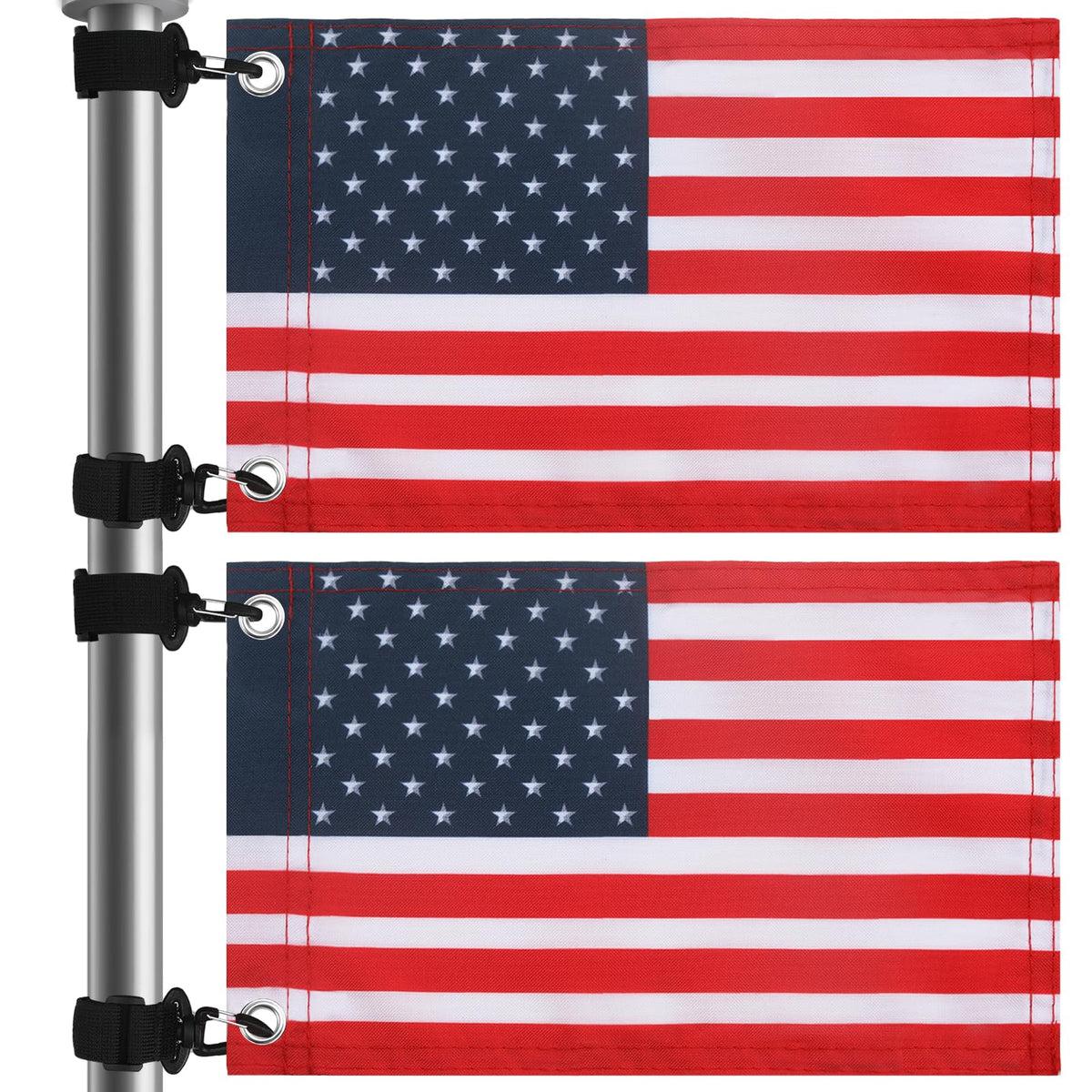 TRINKA golf cart flag with elastic strap for quick secure attachment on rides
