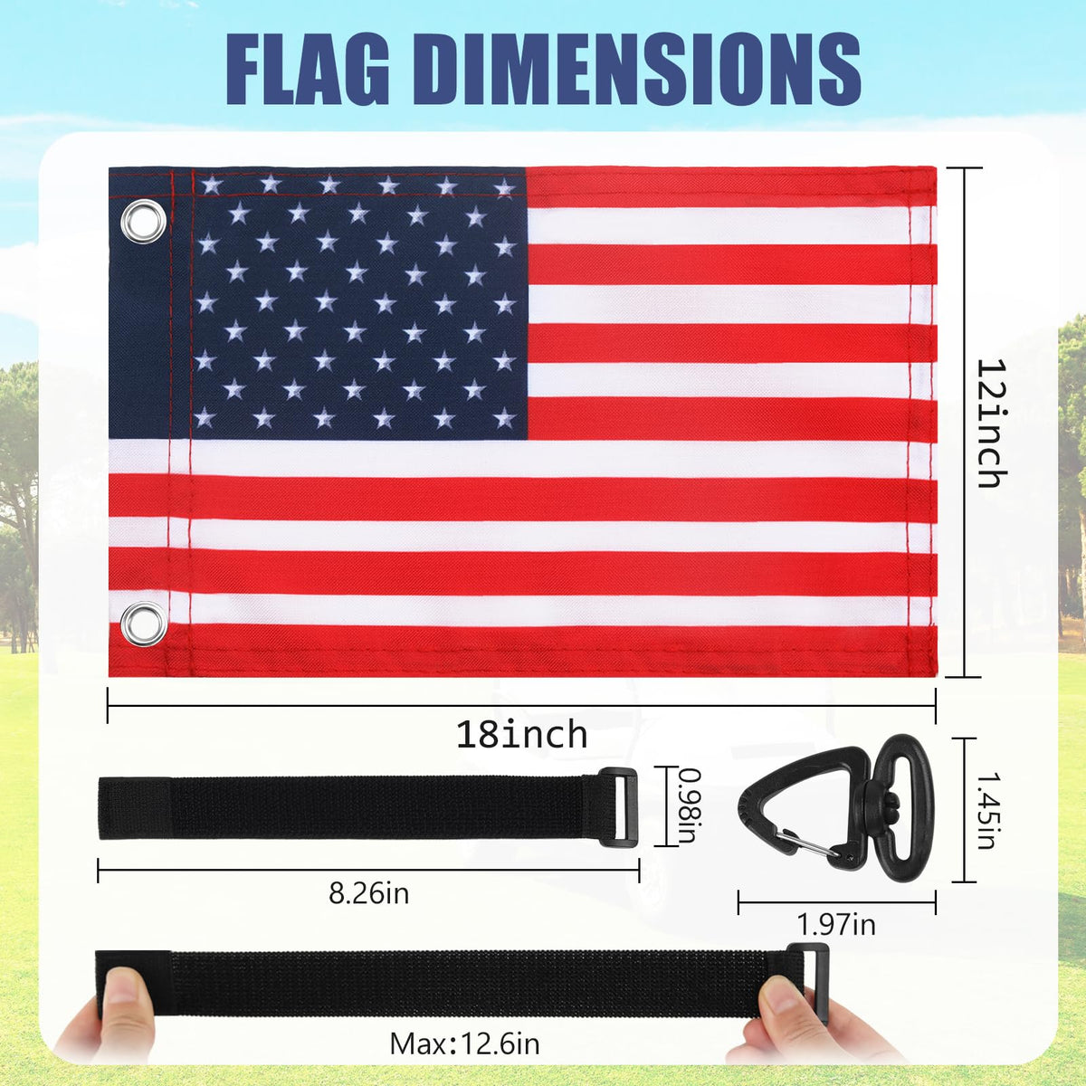TRINKA two-pack flags for golf carts, boats, and bikes