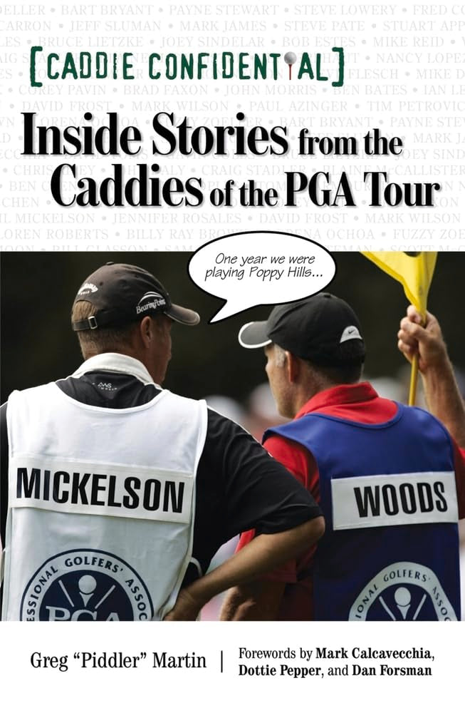 Triumph Books Caddie Confidential cover shows insider golf stories for fans seeking behind-the-scenes insights