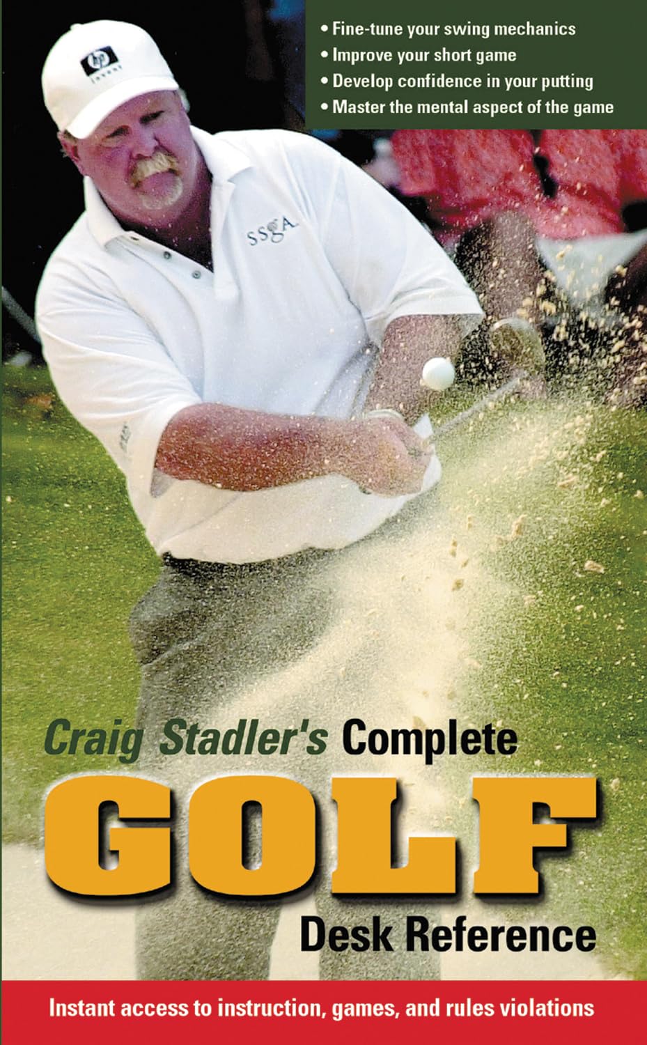 Triumph Books Craig Stadler Golf Desk Reference cover highlighting a comprehensive swing and rules guide