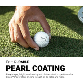Trust Bison Power V white ball for consistent visibility on course.