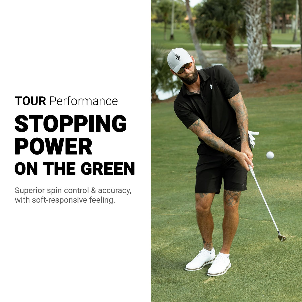 Trust Bison Power V stopping power on greens for better control.