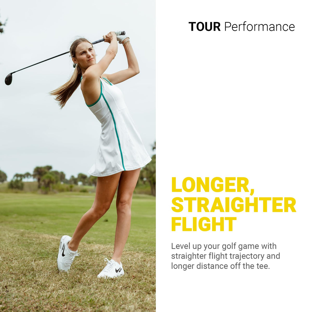 Trust crystal-urethane-cover ball offers precise control and improved greenside feel.