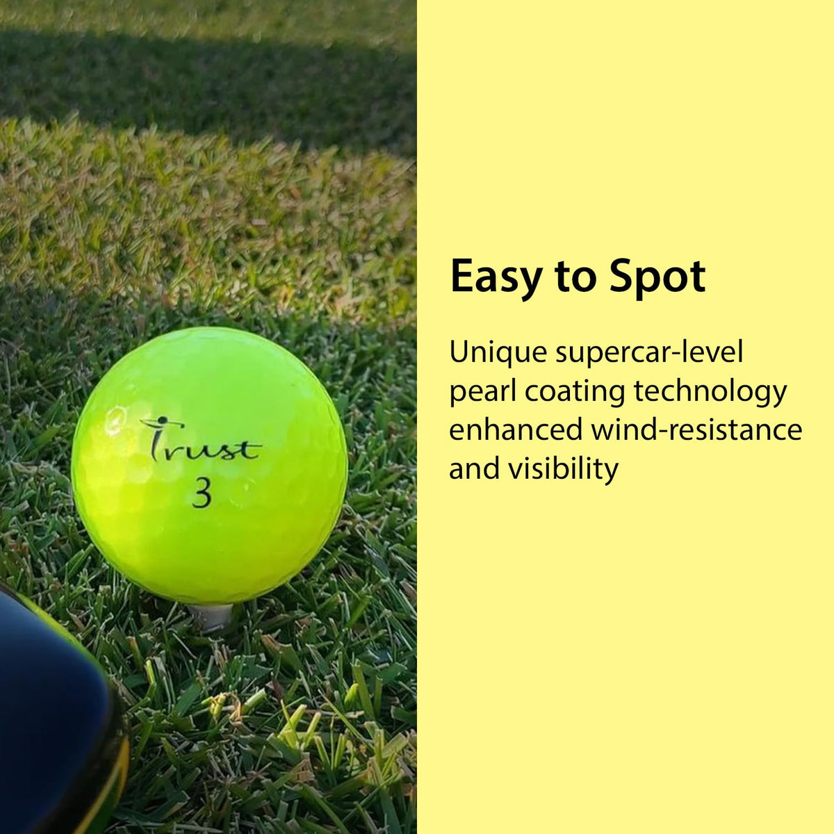 Trust K5 Bison X bright yellow visibility for on-course tracking.