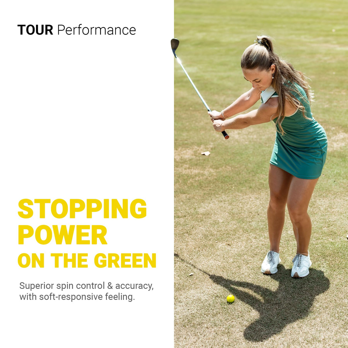 Trust straight-flight ball helps reduce sidespin for more accurate drives.