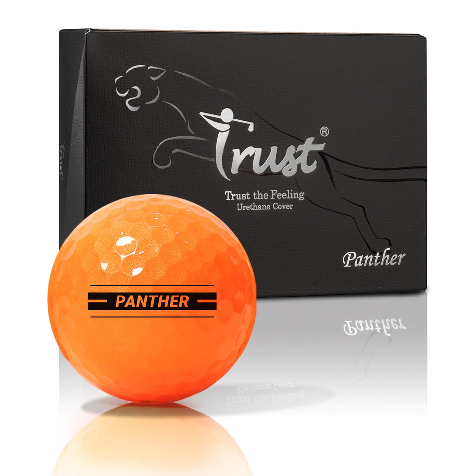 Trust Golf Panther ball close-up of soft urethane cover for premium feel