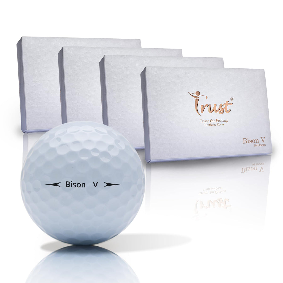 Trust K8 Bison V golf ball with urethane cover closeup for refined feel and spin.