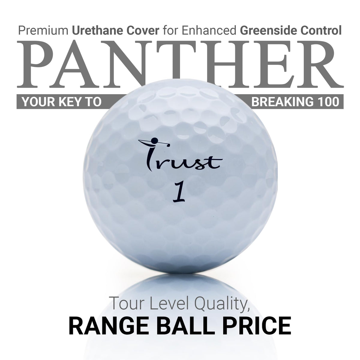 Trust Panther soft urethane texture enhances greenside spin and control