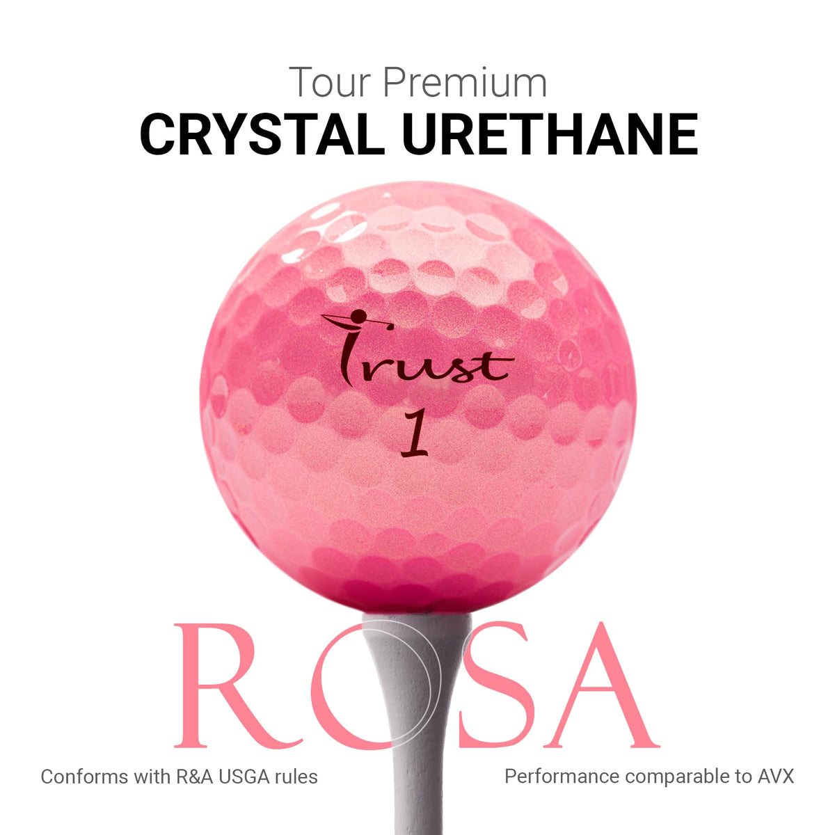 Iconic golden pink style by Trust Rosa on the green