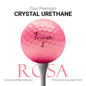 Iconic golden pink style by Trust Rosa on the green