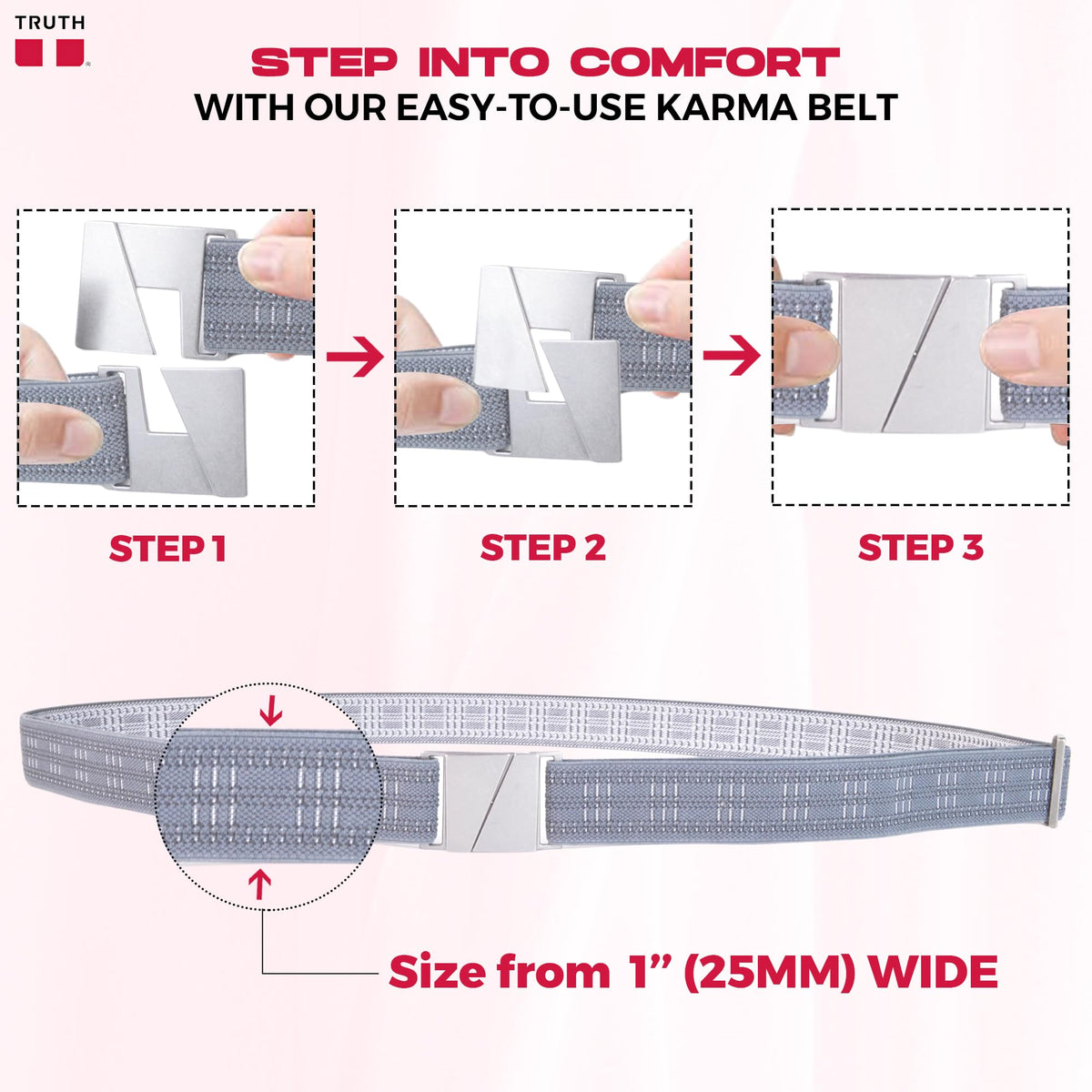 Truth KARMA vegan-friendly belt supports ethical fashion with versatile styling.