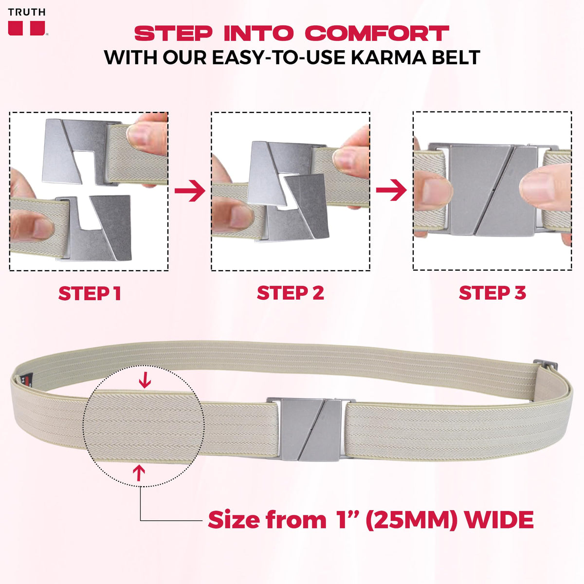 Truth KARMA no-show flat buckle close-up for a sleek, low-profile look