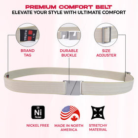 Truth KARMA belt elevates casual and dress outfits with a subtle finish