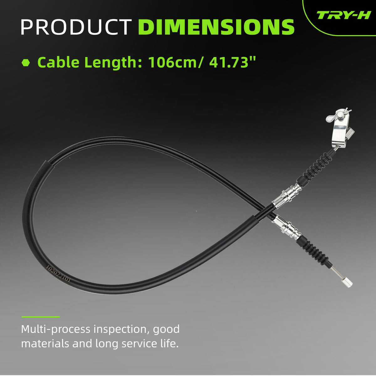 Try-H brake cable kit stainless steel core resists wear in harsh environments.