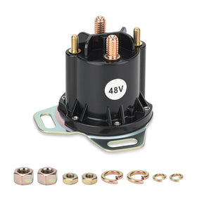 Try-H solenoid for EZGO RXV 48V, 4-terminal front view for easy installation.